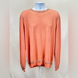NORDSTROM Men’s peach Silk/Cashmere crew neck sweater size 2XL